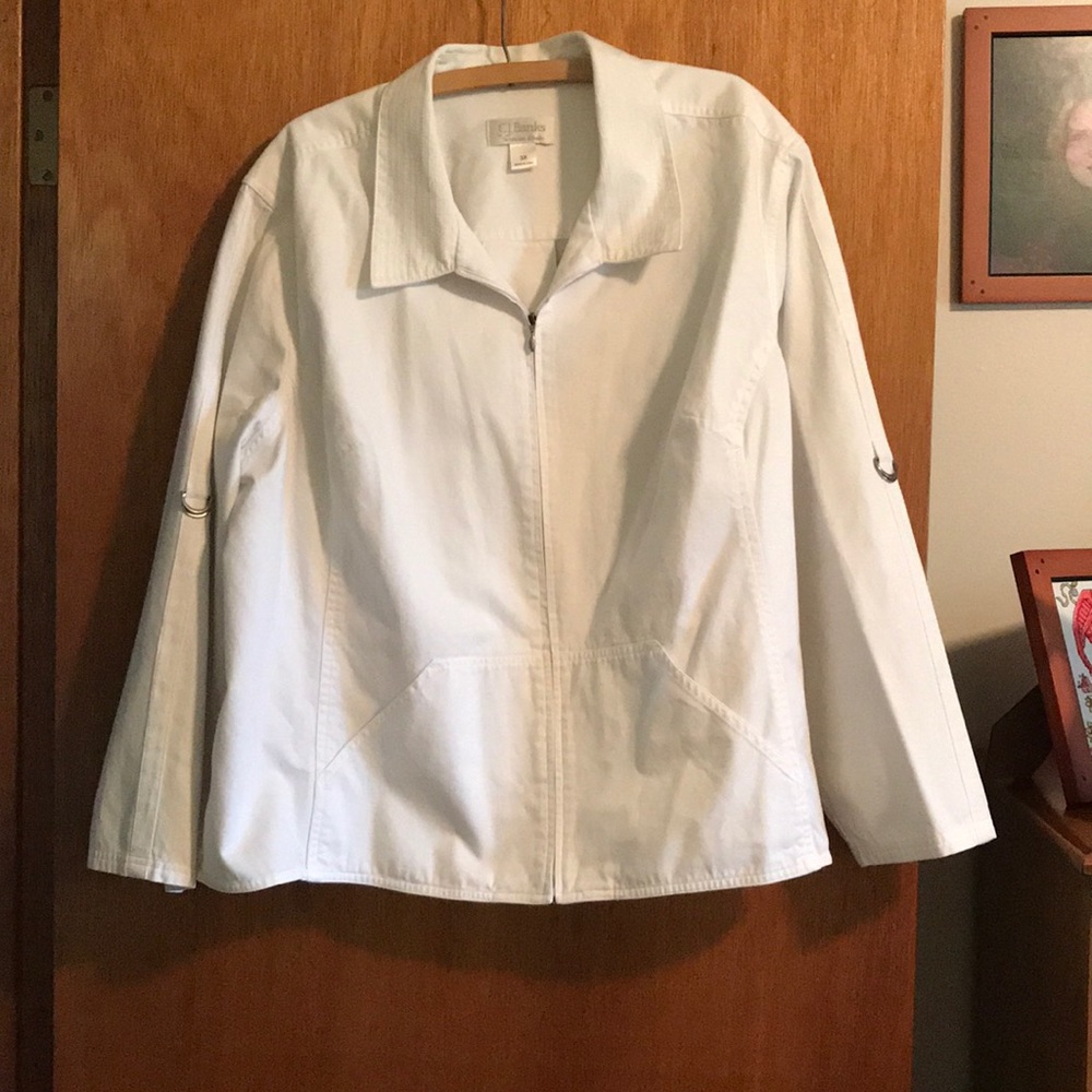 Jacket - twill, light cream or off-white